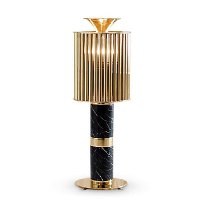 Настольная лампа Donna Table Light in Brass with Marble Base  фото 1